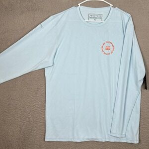 NEW Anetik Shirt Mens XL Performance Light Blue Activewear Stretch Long Sleeve